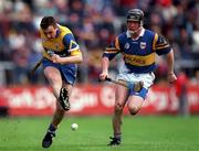 6 June 1999; Keith Mongan of Clare in action against Tipperary during the Munster Intermediate Hurling Championship match between Tipperary and Clare at Páirc Uí Chaoimh in Cork. Photo by Ray McManus/Sportsfile