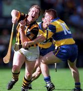 15 August 1999; Willie O'Connor of Kilkenny in action against James O'Connor of Clare during the Guinness All-Ireland Senior Hurling Championship Semi-Final match between Kilkenny and Clare at Croke Park in Dublin. Photo by Brendan Moran/Sportsfile