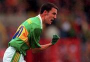 18 July 1999; Tadhg Kennelly of Kerry celebrates after scoring his side's first goal of the game during the Munster GAA Football Minor Championship Final match between Cork and Kerry at Páirc Uí Chaoimh in Cork. Photo by Brendan Moran/Sportsfile