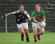 30 July 2006; Diane O Hora, Mayo, in action against Lorna Joyce, Galway. TG4 Ladies Connacht senior Football Final, Mayo v Galway, McHale Park, Castlebar. Picture Credit: Ray Ryan / SPORTSFILE