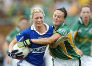 6 August 2006; Aisling Quigley, Laois, in action against Shauna Bennett, Meath. TG4 Ladies Leinster Senior Football Final, Meath v Laois, Dr. Cullen Park, Carlow. Picture credit; Ray Lohan / SPORTSFILE *** Local Caption ***