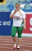 7 August 2006; Eileen O'Keeffe, Ireland, walks to the waiting area after her second throw during Qualifying Group A of the Women's Hammer. SPAR European Athletics Championships, Ullevi Stadium, Gothenburg, Sweden. Picture credit; Brendan Moran / SPORTSFILE