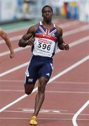 7 August 2006; Dwain Chambers, Great Britain, crosses the line to win his heat of the Men's 100m. SPAR European Athletics Championships, Ullevi Stadium, Gothenburg, Sweden. Picture credit; Brendan Moran / SPORTSFILE