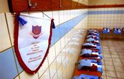 10 August 2006; A Drogheda United pennant hangs in the team dressing room before the game. UEFA Cup Second Qualifying Round, Second Leg, IK Start v Drogheda United, Kristiansand Stadium, Kristiansand, Norway. Picture credit; David Maher / SPORTSFILE