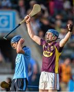 9 July 2014: Jack Guiney, Wexford, celebrates at the final whistle. Bord Gais Energy Leinster GAA Hurling Under 21 Championship Final, Dublin v Wexford, Parnell Park, Dublin. Picture credit: Brendan Moran / SPORTSFILE