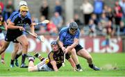 9 July 2014: Kevin Foley, Wexford, contests a loose ball with Sean McClelland, Dublin. Bord Gais Energy Leinster GAA Hurling Under 21 Championship Final, Dublin v Wexford, Parnell Park, Dublin. Picture credit: Cody Glenn / SPORTSFILE