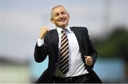 11 July 2014; Cork City manager John Caulfield celebrates at the end of the game. SSE Airtriity League Premier Division, Drogheda United v Cork City, United Park, Drogheda, Co. Louth. Photo by Sportsfile