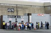29 July 2006; Longford and Kerry fans queue up outside the turnstiles before the game. Bank of Ireland All-Ireland Senior Football Championship Qualifier, Round 4, Kerry v Longford, Fitzgerald Stadium, Killarney, Co. Kerry. Picture credit; Brendan Moran / SPORTSFILE