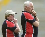 29 July 2006; Cork coach Eamonn Ryan with team manager Mary Collins, left. TG4 Ladies Munster Senior Football Final, Cork v Waterford, Gaelic Grounds, Limerick. Picture credit; Brendan Moran / SPORTSFILE