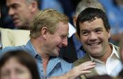 12 August 2006; Fine Gael leader Enda Kenny talks to Noel Dempsey T.D, Minister for the Enviornment before the match. Bank of Ireland All-Ireland Senior Football Championship, Quarter-Final, Dublin v Westmeath, Croke Park, Dublin. Picture credit; Damien Eagers / SPORTSFILE