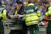 13 August 2006; Ronan McGarrity, Mayo, is removed by stretcher. Bank of Ireland All-Ireland Senior Football Championship Quarter-Final, Mayo v Laois, Croke Park, Dublin. Picture credit; Ray McManus / SPORTSFILE