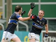 12 July 2014; Peter Acheson, right, Tipperary, celebrates with goalscorer Barry Grogan. GAA Football All-Ireland Senior Championship Round 3A, Laois v Tipperary. O'Moore Park, Portlaoise, Co. Laois. Picture credit: Piaras Ó Mídheach / SPORTSFILE