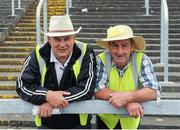 12 July 2014; Stewards Paddy Beere, left, from Portlaoise, and Danny Hanlon, from Ballincollig, Co. Laois, before the game. GAA Football All-Ireland Senior Championship Round 3A, Laois v Tipperary. O'Moore Park, Portlaoise, Co. Laois. Picture credit: Piaras Ó Mídheach / SPORTSFILE
