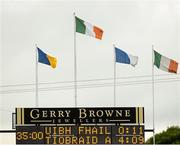 12 July 2014; The scoreboard at half-time. GAA Hurling All-Ireland Senior Championship Round 2, Tipperary v Offaly. O'Moore Park, Portlaoise, Co. Laois. Picture credit: Piaras Ó Mídheach / SPORTSFILE