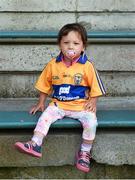 12 July 2014; Twenty two month old Clare supporter Adriana Taylor, from Caherea, Lissycasey, before the game. GAA Hurling All-Ireland Senior Championship Round 1 Replay, Clare v Wexford, Wexford Park, Wexford. Picture credit: Ray McManus / SPORTSFILE