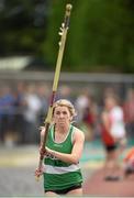 13 July 2014; Laura Cussen, from Old Abbey AC, Co. Cork, who set a new national record of 2.86 in the Girls under-17 Pole Vault. GloHealth Juvenile Track and Field Championships, Tullamore Harriers AC, Tullamore, Co. Offaly. Picture credit: Matt Browne / SPORTSFILE
