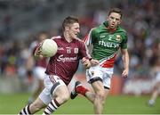 13 July 2014; Danny Cummins, Galway, in action against Chris Barrett, Mayo. Connacht GAA Football Senior Championship Final, Mayo v Galway, Elverys MacHale Park, Castlebar, Co. Mayo. Picture credit: David Maher / SPORTSFILE