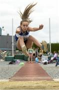 13 July 2014; Summer Lecky from Finn Valley AC, Co. Donegal, who won the Girls under-15 Long Jump. GloHealth Juvenile Track and Field Championships, Tullamore Harriers AC, Tullamore, Co. Offaly. Picture credit: Matt Browne / SPORTSFILE