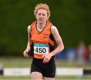 13 July 2014; Ciara Cummins from Nenagh Olympic AC, Co. Tipperary, on her way to winning the Girls under-18 2000m steeplechase. GloHealth Juvenile Track and Field Championships, Tullamore Harriers AC, Tullamore, Co. Offaly. Picture credit: Matt Browne / SPORTSFILE