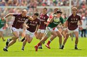 13 July 2014; Jason Doherty, Mayo, in action against James Kavanagh and Paul Varley, Galway. Connacht GAA Football Senior Championship Final, Mayo v Galway, Elverys MacHale Park, Castlebar, Co. Mayo. Picture credit: Ray Ryan / SPORTSFILE