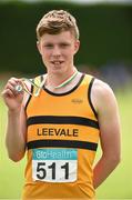 13 July 2014; Jack Murphy from Leevale AC, Co. Cork who win gold in the boys under-17 100m hurdles. GloHealth Juvenile Track and Field Championships, Tullamore Harriers AC, Tullamore, Co. Offaly. Picture credit: Matt Browne / SPORTSFILE