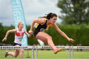 13 July 2014; Ciara Deely, Kilkenny City Harriers AC, on her way to winning the girls under-15 80m hurdles. GloHealth Juvenile Track and Field Championships, Tullamore Harriers AC, Tullamore, Co. Offaly. Picture credit: Matt Browne / SPORTSFILE