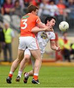 13 July 2014; Matthew Donnelly, Tyrone, in action against Charlie Vernon, Armagh. GAA Football All-Ireland Senior Championship Round 2B, Tyrone v Armagh, Healy Park, Omagh, Co. Tyrone. Picture credit: Ramsey Cardy / SPORTSFILE