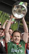 13 July 2014;  Mayo captain Andy Moran, celebrates at the end of the game with the Nestor Cup. Connacht GAA Football Senior Championship Final, Mayo v Galway, Elverys MacHale Park, Castlebar, Co. Mayo. Picture credit: David Maher / SPORTSFILE