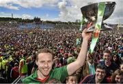 13 July 2014;  Mayo captain Andy Moran, celebrates at the end of the game with the Nestor Cup. Connacht GAA Football Senior Championship Final, Mayo v Galway, Elverys MacHale Park, Castlebar, Co. Mayo. Picture credit: David Maher / SPORTSFILE