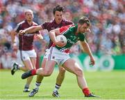 13 July 2014; Seamus O'Shea, Mayo, in action against Sean Armstrong, Galway. Connacht GAA Football Senior Championship Final, Mayo v Galway, Elverys MacHale Park, Castlebar, Co. Mayo. Picture credit: Pat Murphy / SPORTSFILE