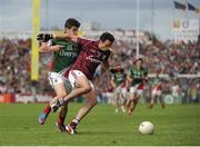 13 July 2014; Finian Hanley, Galway, in action against Alan Freeman, Mayo. Connacht GAA Football Senior Championship Final, Mayo v Galway, Elverys MacHale Park, Castlebar, Co. Mayo. Picture credit: Tomás Greally / SPORTSFILE