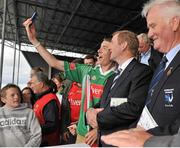 13 July 2014; Taoiseach Enda Kenny appears in a selfie with a Mayo supporter. Connacht GAA Football Senior Championship Final, Mayo v Galway, Elverys MacHale Park, Castlebar, Co. Mayo. Picture credit: Ray Ryan / SPORTSFILE