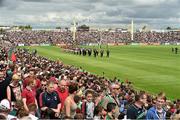 13 July 2014; General view of the parade before the start of the game between Mayo and Galway. Connacht GAA Football Senior Championship Final, Mayo v Galway, Elverys MacHale Park, Castlebar, Co. Mayo. Picture credit: David Maher / SPORTSFILE