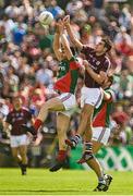 13 July 2014; Seamus O'Shea, Mayo, in action against Fiontan O Curraoin, Galway. Connacht GAA Football Senior Championship Final, Mayo v Galway, Elverys MacHale Park, Castlebar, Co. Mayo. Picture credit: Pat Murphy / SPORTSFILE