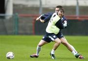 15 August 2006; Aiden McGeady, Republic of Ireland, in action against his team-mate Steve Finnan, during squad training. Lansdowne Road, Dublin. Picture credit; David Maher / SPORTSFILE