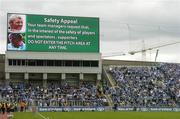 12 August 2006; A safety appeal from Dublin manager Paul Caffrey and Westmeath manager Tomas O'Flatharta before the match on the big screen. Bank of Ireland All-Ireland Senior Football Championship, Quarter-Final, Dublin v Westmeath, Croke Park, Dublin. Picture credit; Damien Eagers / SPORTSFILE