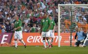 16 August 2006; Dejected Republic of Ireland players, from left, Stephen Carr, Clinton Morrison, Steve Finnan and goalkeeper Paddy Kenny, after Klaas Jan Huntelaar, Netherlands, had scored his side's first goal. International Friendly, Republic of Ireland v Netherlands, Lansdowne Road, Dublin. Picture credit; David Maher / SPORTSFILE
