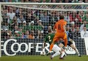 16 August 2006; Arjen Robben, Netherlands, scores his side's second goal against the Republic of Ireland. International Friendly, Republic of Ireland v Netherlands, Lansdowne Road, Dublin. Picture credit; Matt Browne / SPORTSFILE