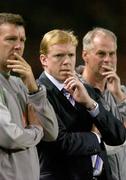 16 August 2006; Republic of Ireland manager Steve Staunton watches the game alongside assistant manager Kevin McDonald, right, and goalkeeper coach Alan Kelly late in the game. International Friendly, Republic of Ireland v Netherlands, Lansdowne Road, Dublin. Picture credit; David Maher / SPORTSFILE