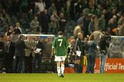 16 August 2006; Aidan McGeady, Republic of Ireland, leaves the field after the final whistle. International Friendly, Republic of Ireland v Netherlands, Lansdowne Road, Dublin. Picture credit; Matt Browne / SPORTSFILE