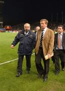 16 August 2006; Croke Park officials Séamus Ó Mídheach, left, and John Leonard, on the pitch at the end of the game. International Friendly, Republic of Ireland v Netherlands, Lansdowne Road, Dublin. Picture credit; David Maher / SPORTSFILE
