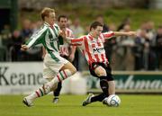 18 August 2006; Barry Molloy, Derry City, in action against Colin O'Brien, Cork City. eircom League, Premier Division, Cork City v Derry City, Turners Cross, Cork. Picture credit; Matt Browne / SPORTSFILE
