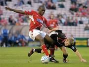 18 August 2006; Joseph Ndo, Shelbourne, in action against John Paul Kelly, Bohemians. eircom League, Premier Division, Bohemians v Shelbourne, Dalymount Park, Dublin. Picture credit; Damien Eagers / SPORTSFILE