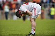 13 July 2014; A dejected Conor Gormley, Tyrone after the game. GAA Football All-Ireland Senior Championship Round 2B, Tyrone v Armagh, Healy Park, Omagh, Co. Tyrone. Picture credit: Barry Cregg / SPORTSFILE