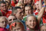 13 July 2014; Limerick's Shane Dowling amongst Cork supporters during the cup presentation. Munster GAA Hurling Senior Championship Final, Cork v Limerick, Pairc Uí Chaoimh, Cork. Picture credit: Diarmuid Greene / SPORTSFILE