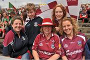 13 July 2014; Galway fans Michelle, Oisin, Celine, Orlaith and Jeanette Davis from Clifden, Co. Galway. Connacht GAA Football Senior Championship Final, Mayo v Galway, Elverys MacHale Park, Castlebar, Co. Mayo. Picture credit: Ray Ryan / SPORTSFILE