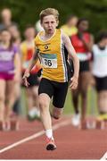 13 July 2014; Michael Farrelly from Portmarnock AC, Co. Dublin, on his way to winning the boys under-13 80m. GloHealth Juvenile Track and Field Championships, Tullamore Harriers AC, Tullamore, Co. Offaly. Picture credit: Matt Browne / SPORTSFILE