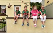 13 July 2014;  Mayo supporters, from left, Kevin Scully, age 5, Shane Scully, age 8, Eva Scully, age 7 and Kathy Scully, age 11, all cousins from Castlebar, Co.Mayo. Connacht GAA Football Senior Championship Final, Mayo v Galway, Elverys MacHale Park, Castlebar, Co. Mayo. Picture credit: David Maher / SPORTSFILE