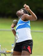13 July 2014; Anu Awonusi, from St Laurence O' Toole AC, Co. Carlow, who won gold in the boys under-18 shot putt. GloHealth Juvenile Track and Field Championships, Tullamore Harriers AC, Tullamore, Co. Offaly. Picture credit: Matt Browne / SPORTSFILE