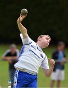 13 July 2014; John Joe Kelly, from Brow Rangers AC, Co Kilkenny, in action during the boys under-18 shot putt. GloHealth Juvenile Track and Field Championships, Tullamore Harriers AC, Tullamore, Co. Offaly. Picture credit: Matt Browne / SPORTSFILE